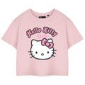 Pink - Front - Hello Kitty Womens-Ladies Club Short-Sleeved Crop T-Shirt