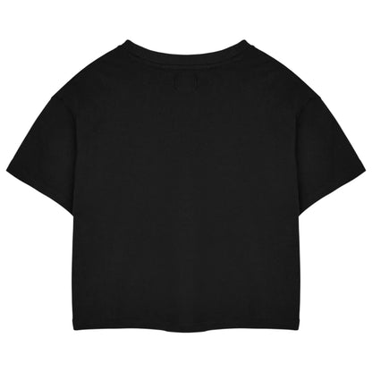 Black - Back - Coca-Cola Womens-Ladies Short-Sleeved Crop T-Shirt