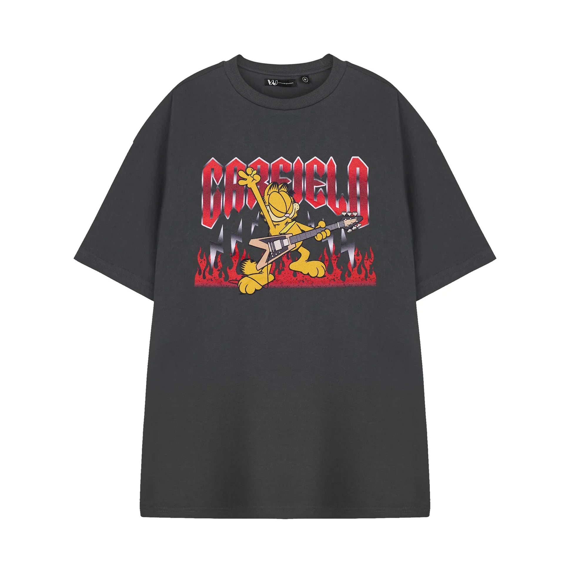 Charcoal - Front - Garfield Unisex Adult Guitar Short-Sleeved T-Shirt