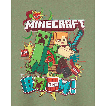 Green - Pack Shot - Minecraft Boys Boom Short-Sleeved T-Shirt