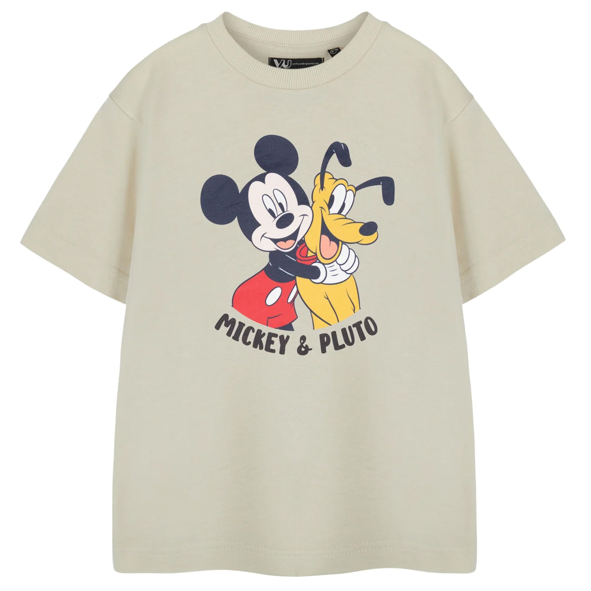 Beige - Front - Disney Boys Mickey & Pluto Short-Sleeved T-Shirt