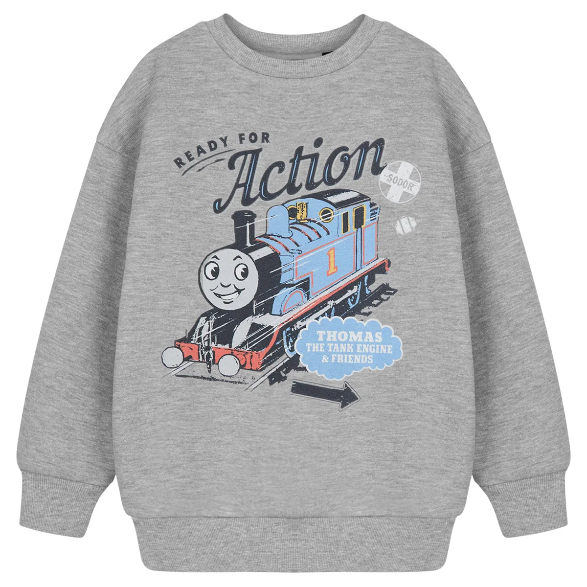 Grey - Front - Thomas And Friends Boys Ready For Action Sweatshirt