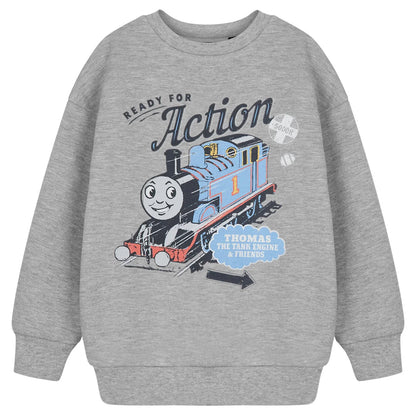 Grey - Front - Thomas And Friends Boys Ready For Action Sweatshirt
