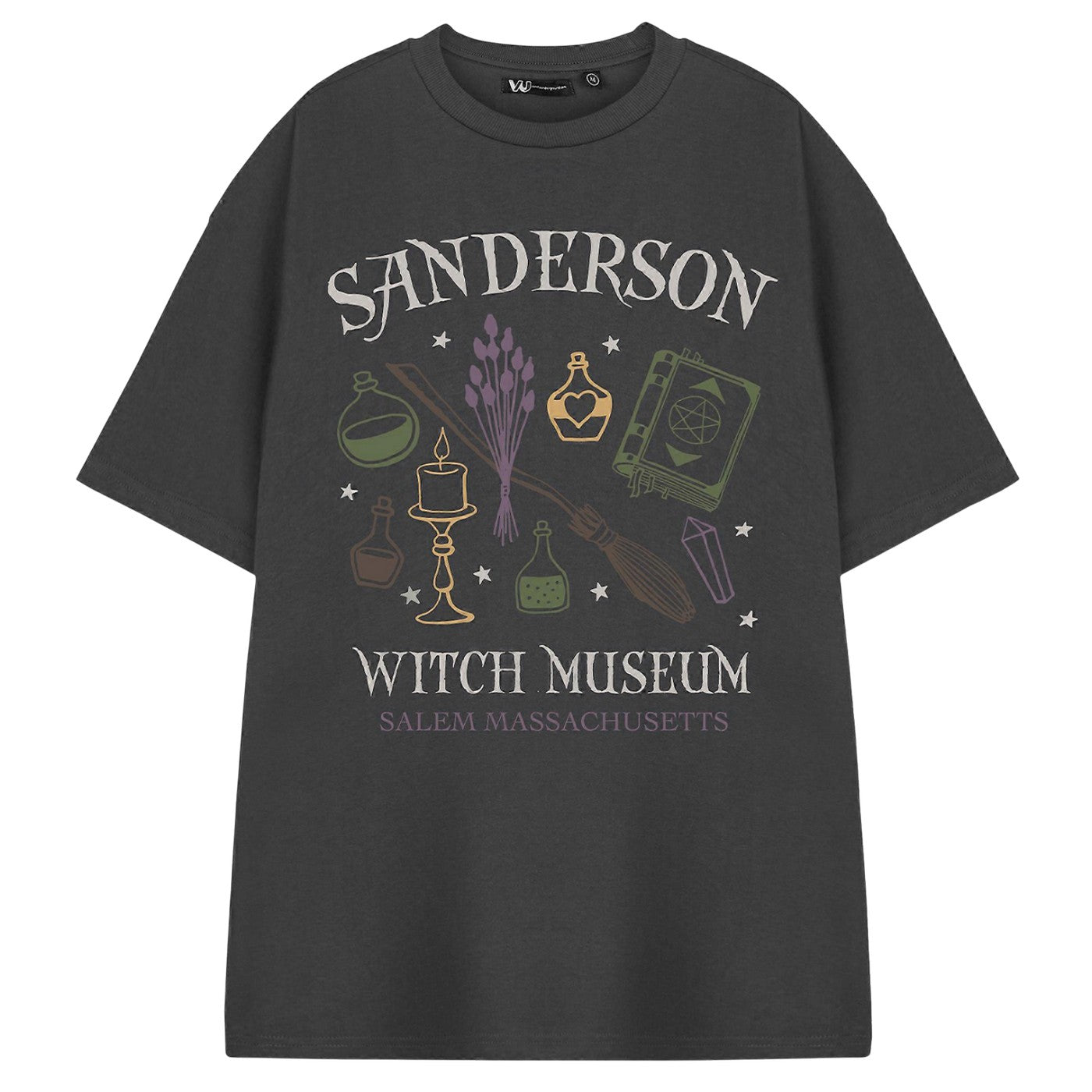 Grey - Front - Show Me The Merch Womens-Ladies Sanderson Witch Museum T-Shirt