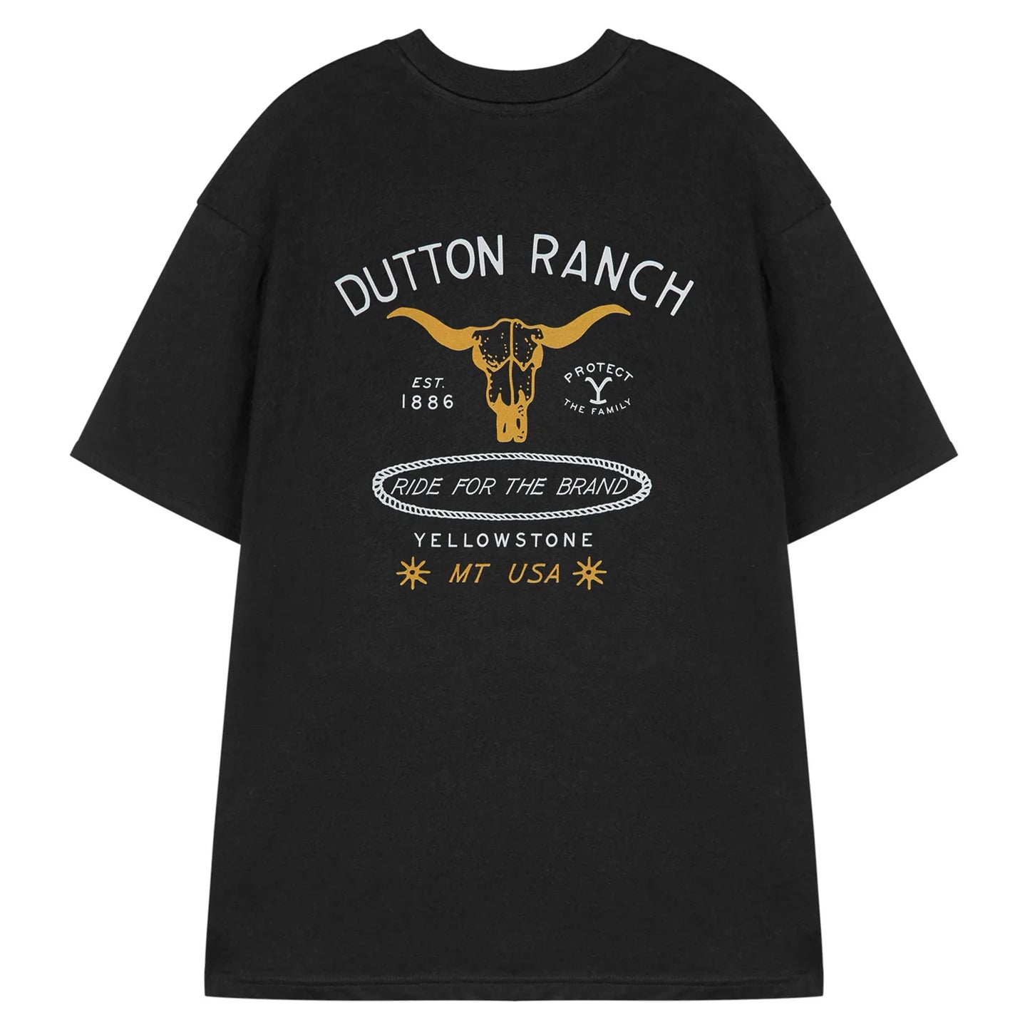 Black - Back - Yellowstone Mens Ride For The Brand Short-Sleeved T-Shirt
