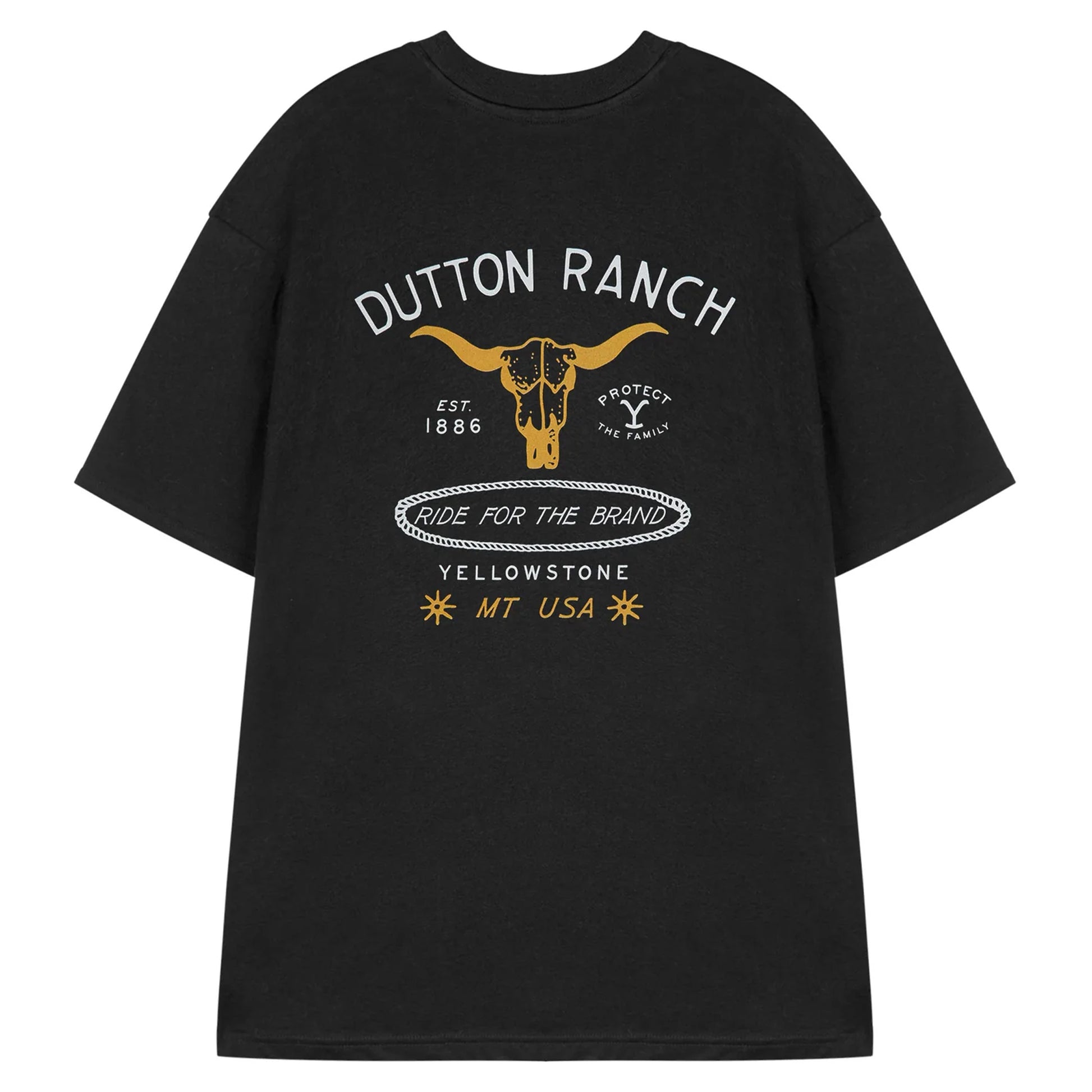 Black - Back - Yellowstone Mens Ride For The Brand Short-Sleeved T-Shirt