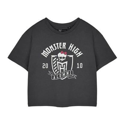 Aluminium Grey - Front - Monster High Womens-Ladies Alumni Short-Sleeved Crop T-Shirt