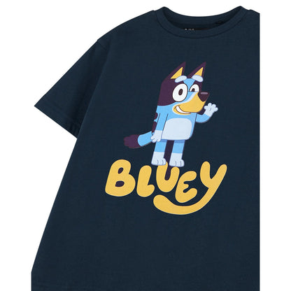 Blue - Close up - Bluey Childrens-Kids Character Short-Sleeved T-Shirt