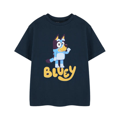 Blue - Front - Bluey Childrens-Kids Character Short-Sleeved T-Shirt