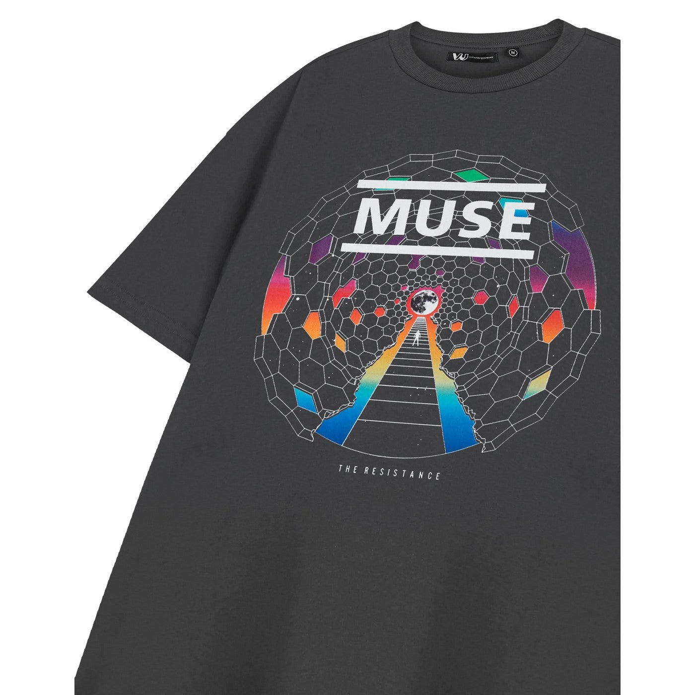 Grey - Close up - Muse Unisex Adult The Resistance Short-Sleeved T-Shirt