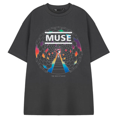 Grey - Front - Muse Unisex Adult The Resistance Short-Sleeved T-Shirt