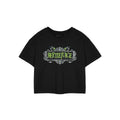 Black - Front - Beetlejuice Womens-Ladies Logo Crop Top