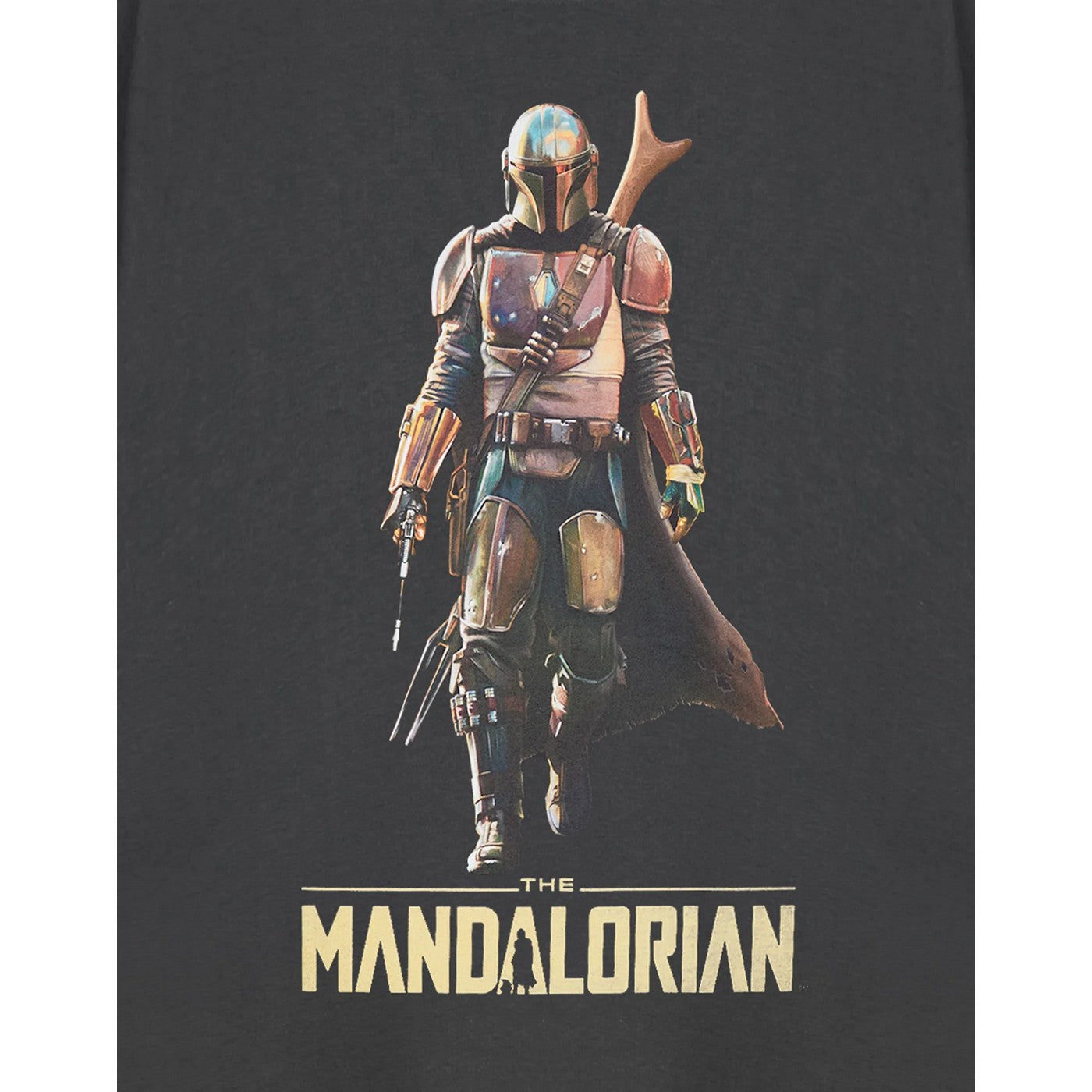 Grey - Pack Shot - Star Wars The Mandalorian Mens Short-Sleeved T-Shirt