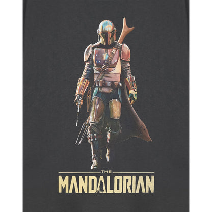 Grey - Pack Shot - Star Wars The Mandalorian Mens Short-Sleeved T-Shirt
