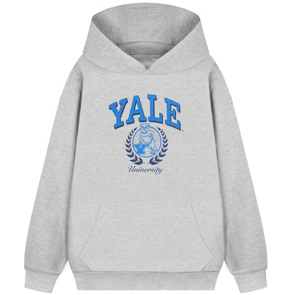 Grey - Front - Yale Unisex Adult Bulldog Hoodie