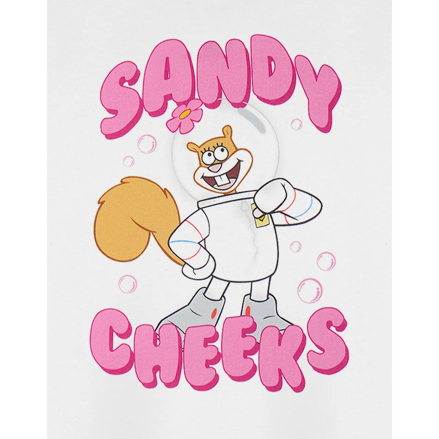 White - Side - SpongeBob SquarePants Girls Sandy Cheeks Short-Sleeved T-Shirt