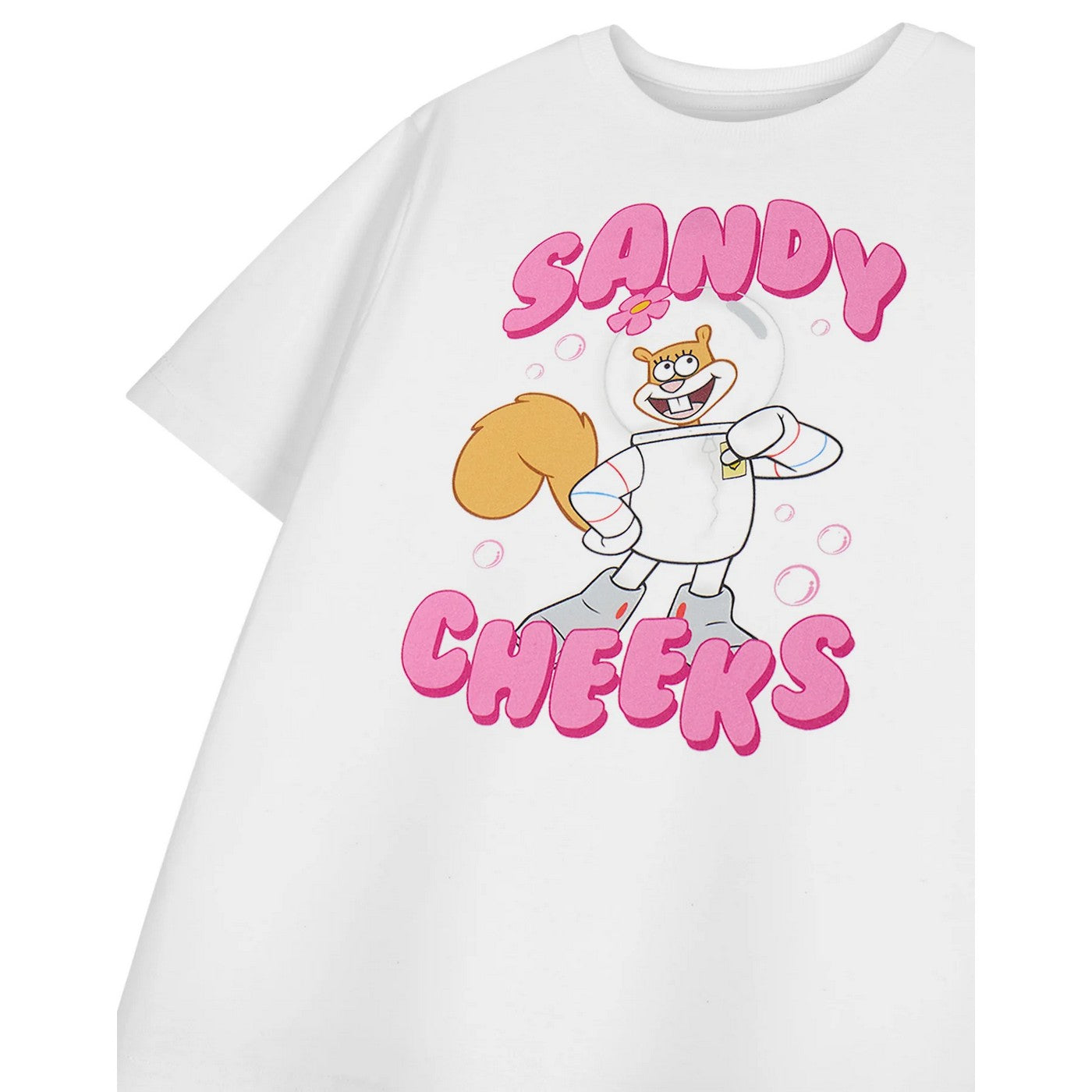 White - Lifestyle - SpongeBob SquarePants Girls Sandy Cheeks Short-Sleeved T-Shirt
