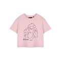 Pink - Front - Lilo & Stitch Womens-Ladies Linear Short-Sleeved Crop Top