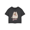 Charcoal - Front - Pusheen Womens-Ladies Yum Noodles Short-Sleeved Crop Top
