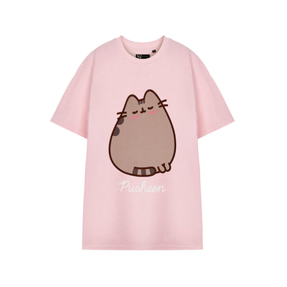 Pink-Brown - Front - Pusheen Womens-Ladies Blush Short-Sleeved T-Shirt
