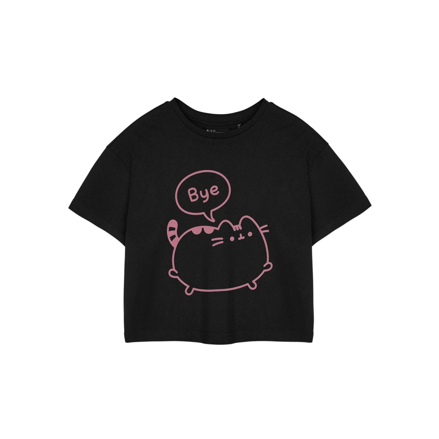 Black - Front - Pusheen Womens-Ladies Bye Short-Sleeved Crop Top