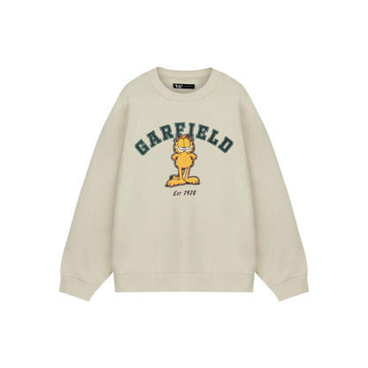 Oatmeal - Front - Garfield Unisex Adult College Sweatshirt