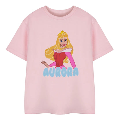 Pink - Front - Disney Girls Aurora Short-Sleeved T-Shirt