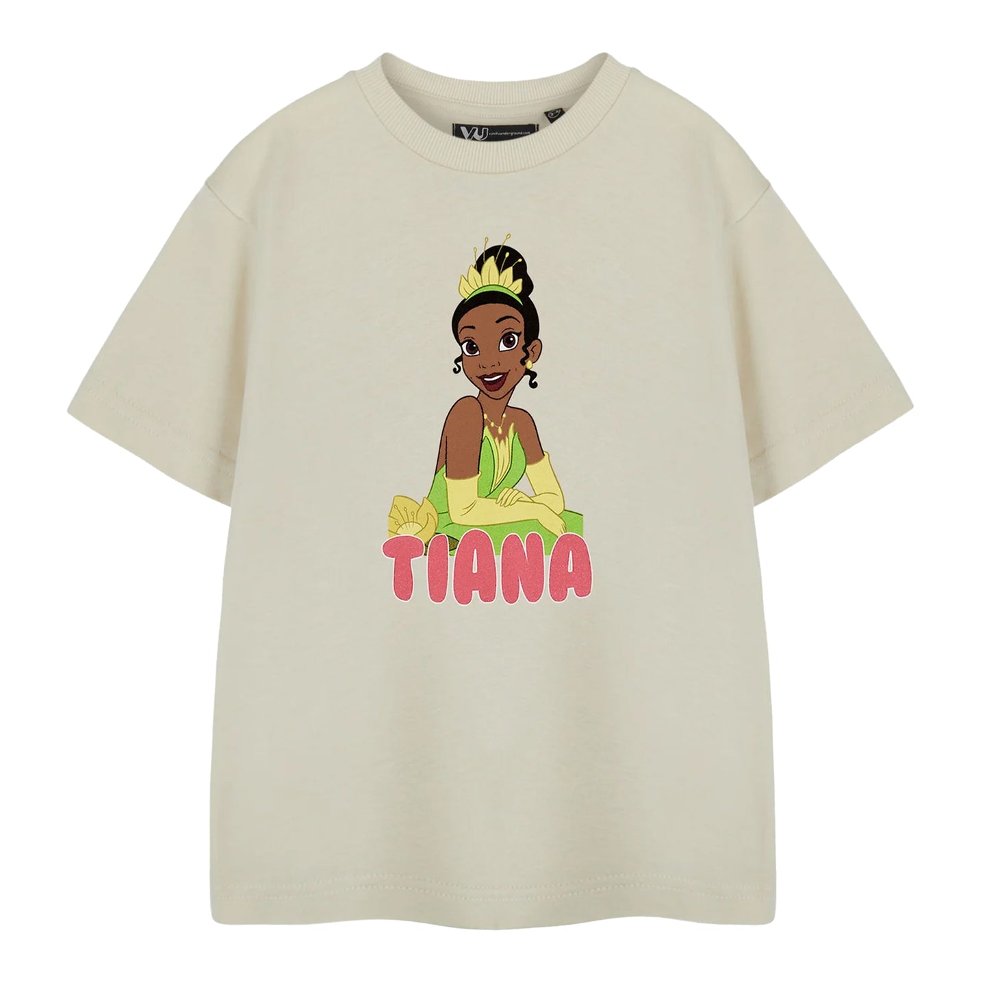 Oatmeal - Front - Disney Princess Girls Tiana Short-Sleeved T-Shirt