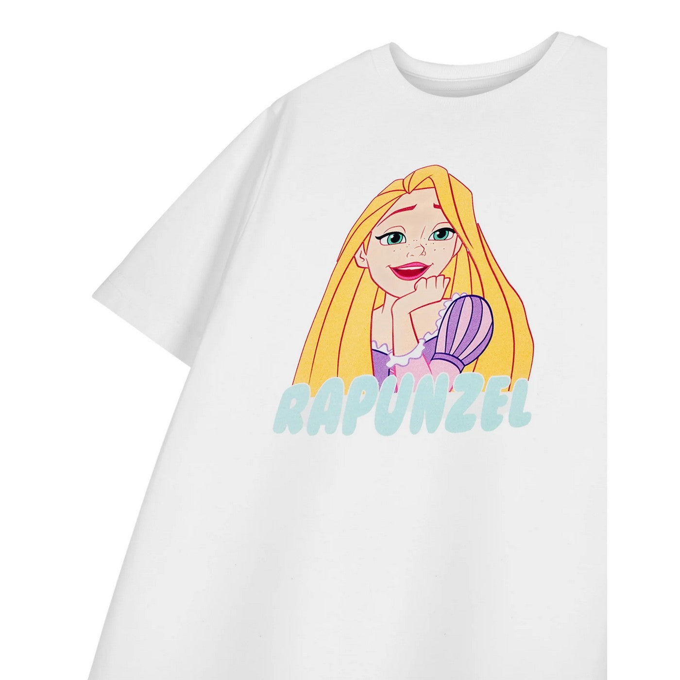 White - Close up - Disney Princess Girls Rapunzel Short-Sleeved T-Shirt