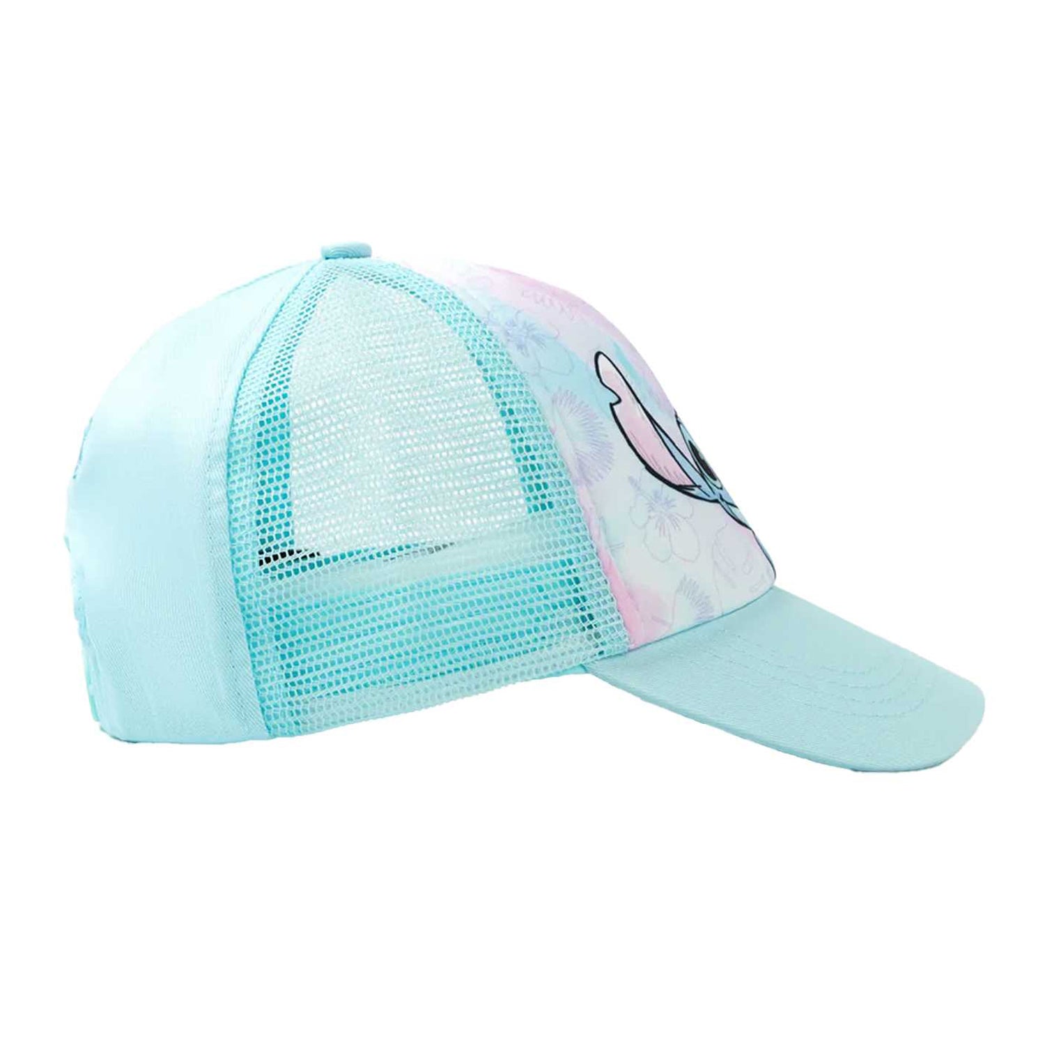Blue - Back - Lilo & Stitch Girls Curved Peak Trucker Cap