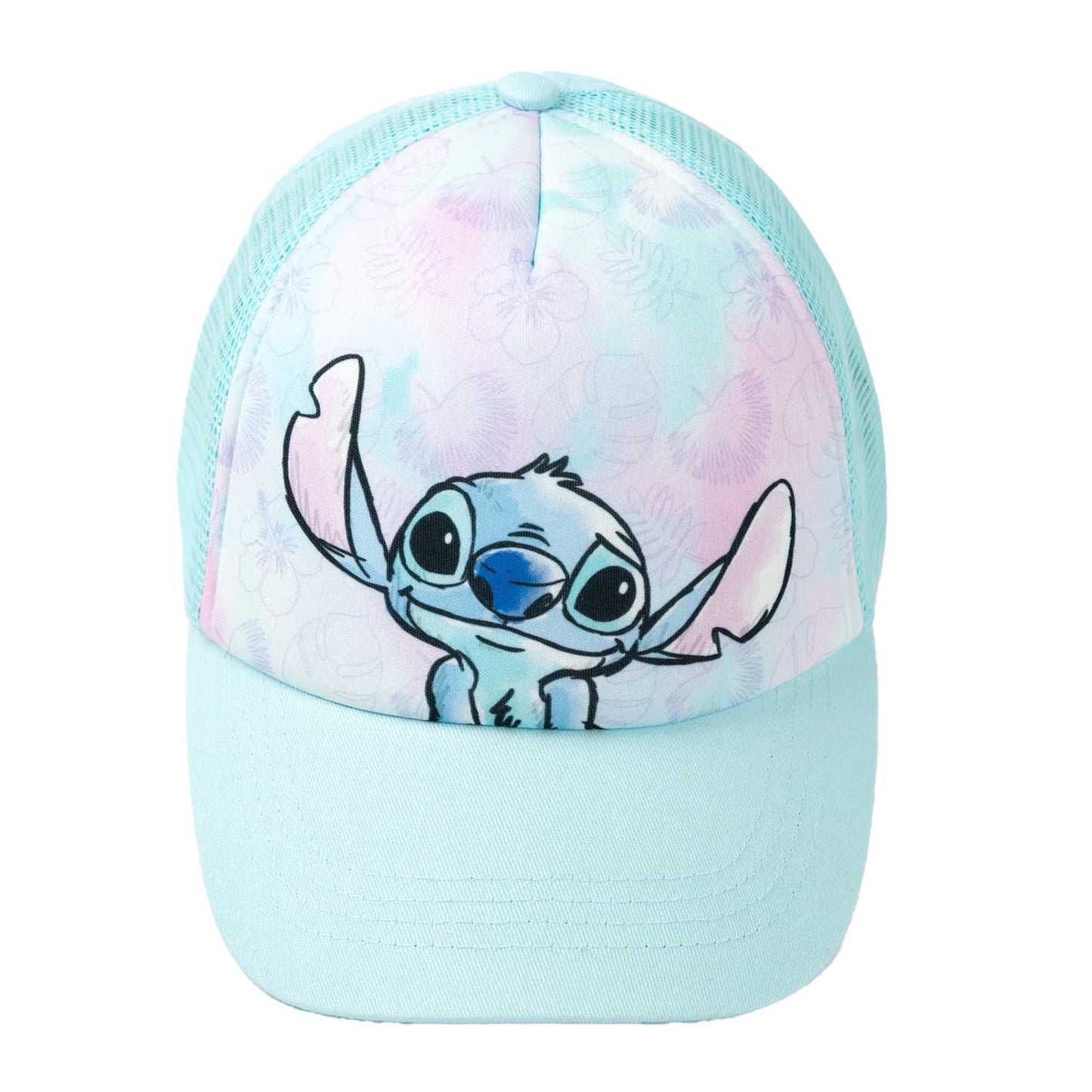 Blue - Side - Lilo & Stitch Girls Curved Peak Trucker Cap