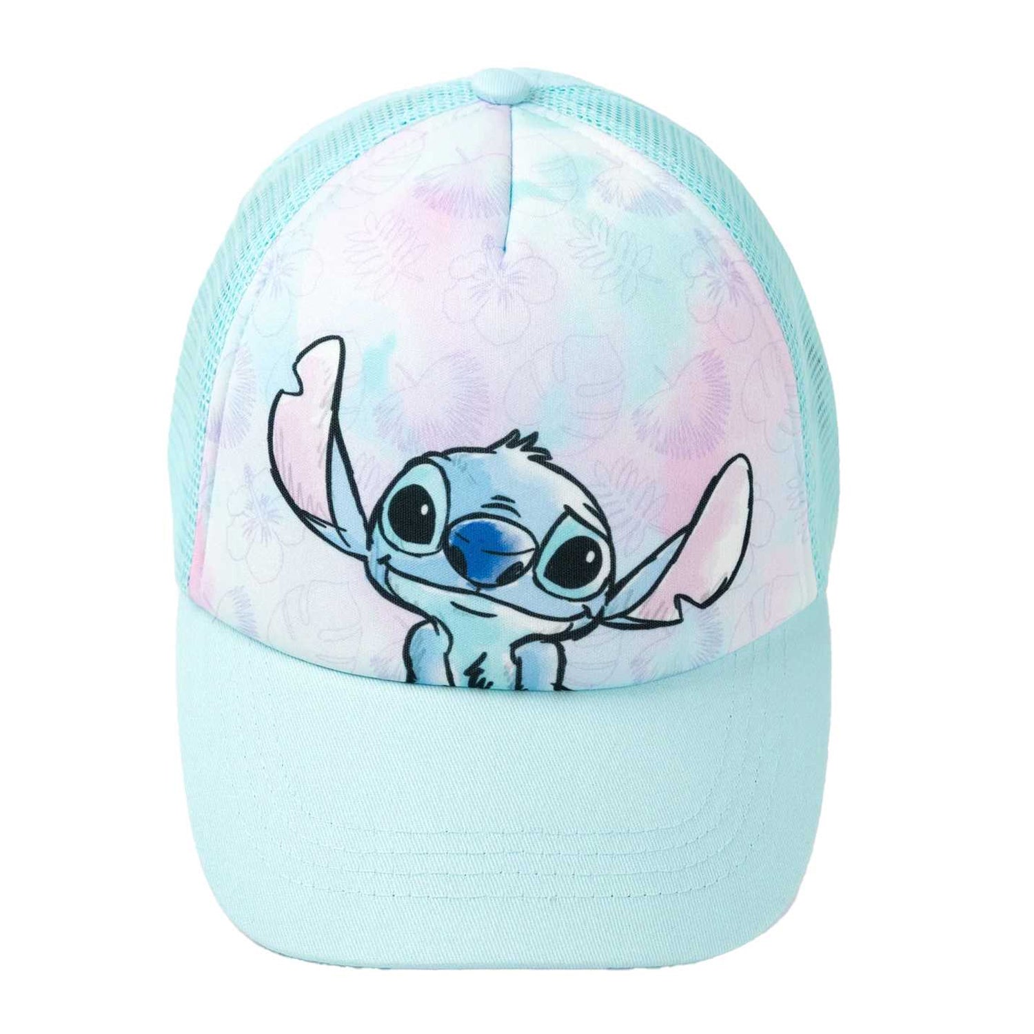 Blue - Side - Lilo & Stitch Girls Curved Peak Trucker Cap