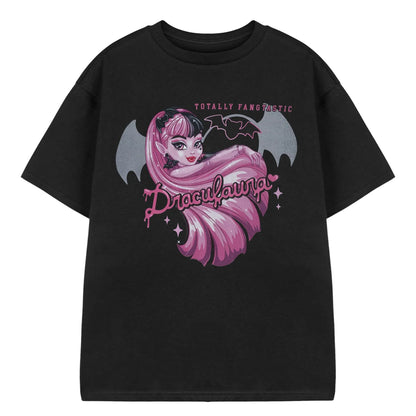 Black - Front - Monster High Girls Draculaura Short-Sleeved T-Shirt