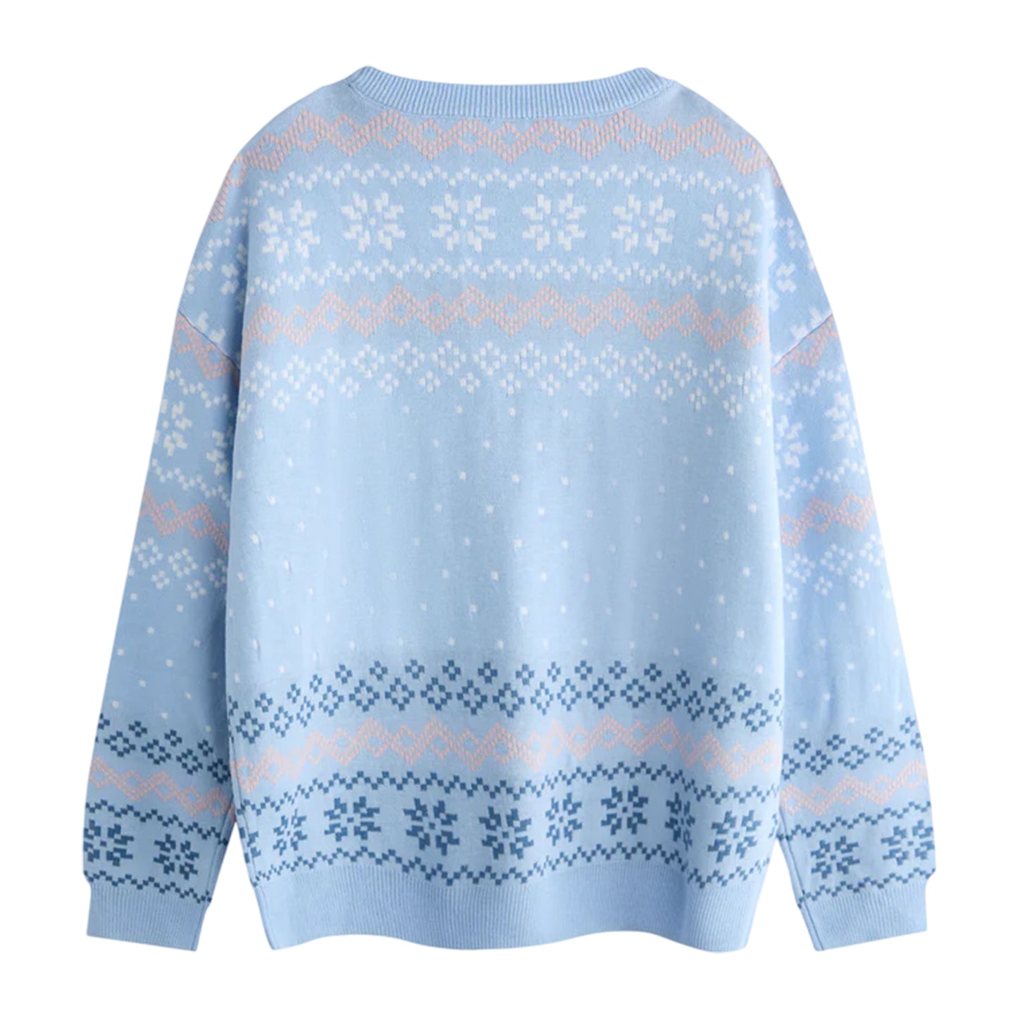 Blue - Back - Lilo & Stitch Girls Stitch Christmas Jumper