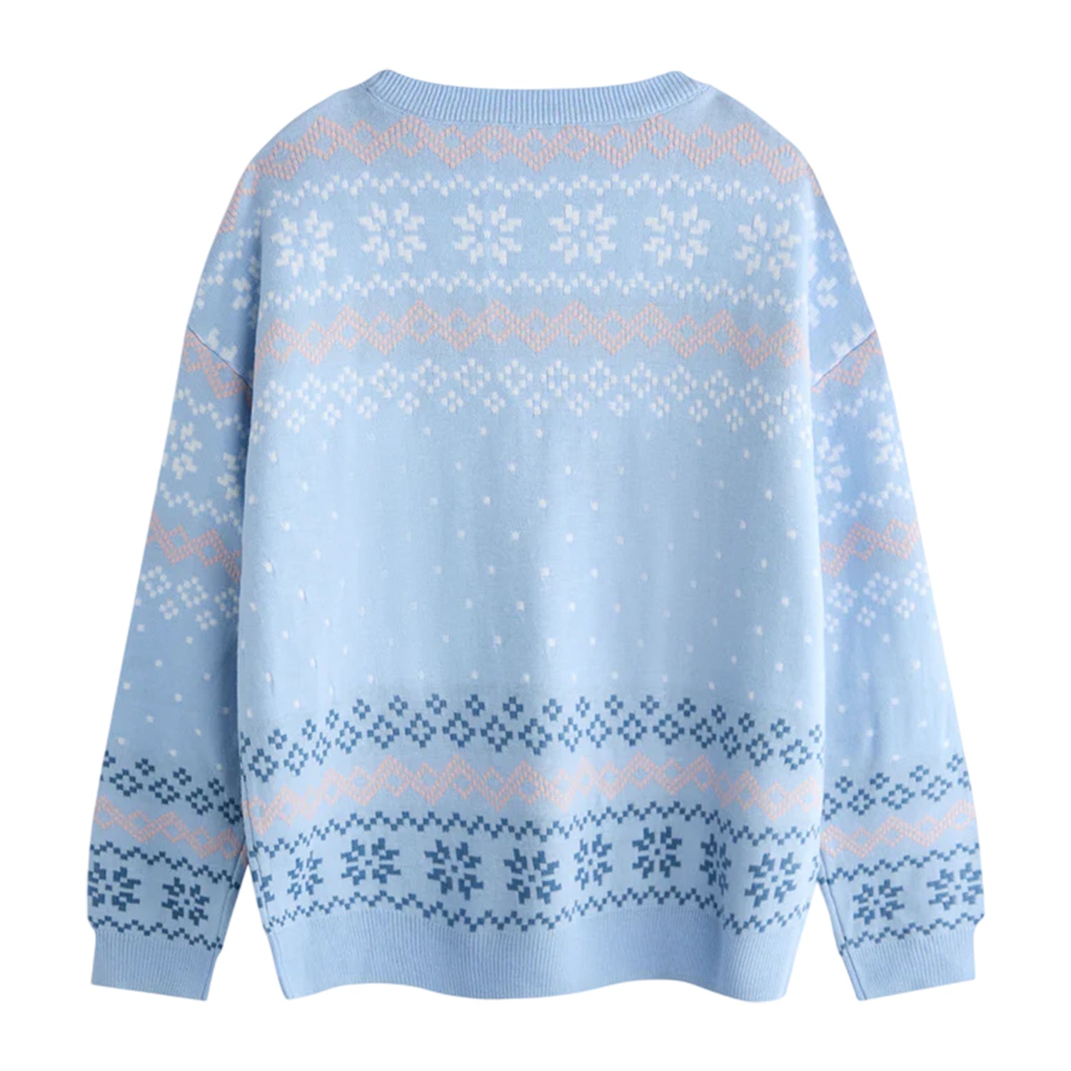 Blue - Back - Lilo & Stitch Girls Stitch Christmas Jumper