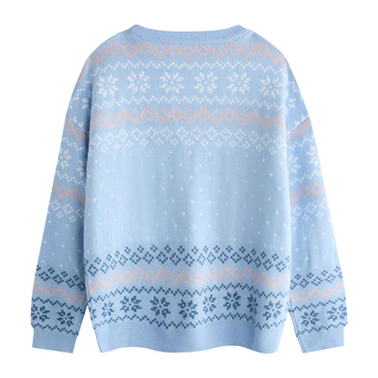 Blue - Back - Lilo & Stitch Girls Stitch Christmas Jumper