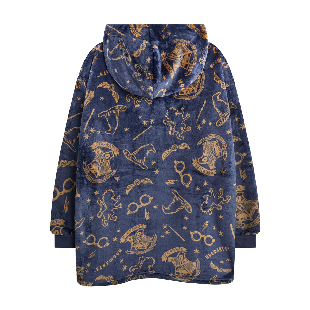 Blue - Back - Harry Potter Girls Embroidered Logo Blanket Hoodie