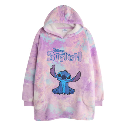 Multicoloured - Front - Lilo & Stitch Girls Stitch Blanket Hoodie