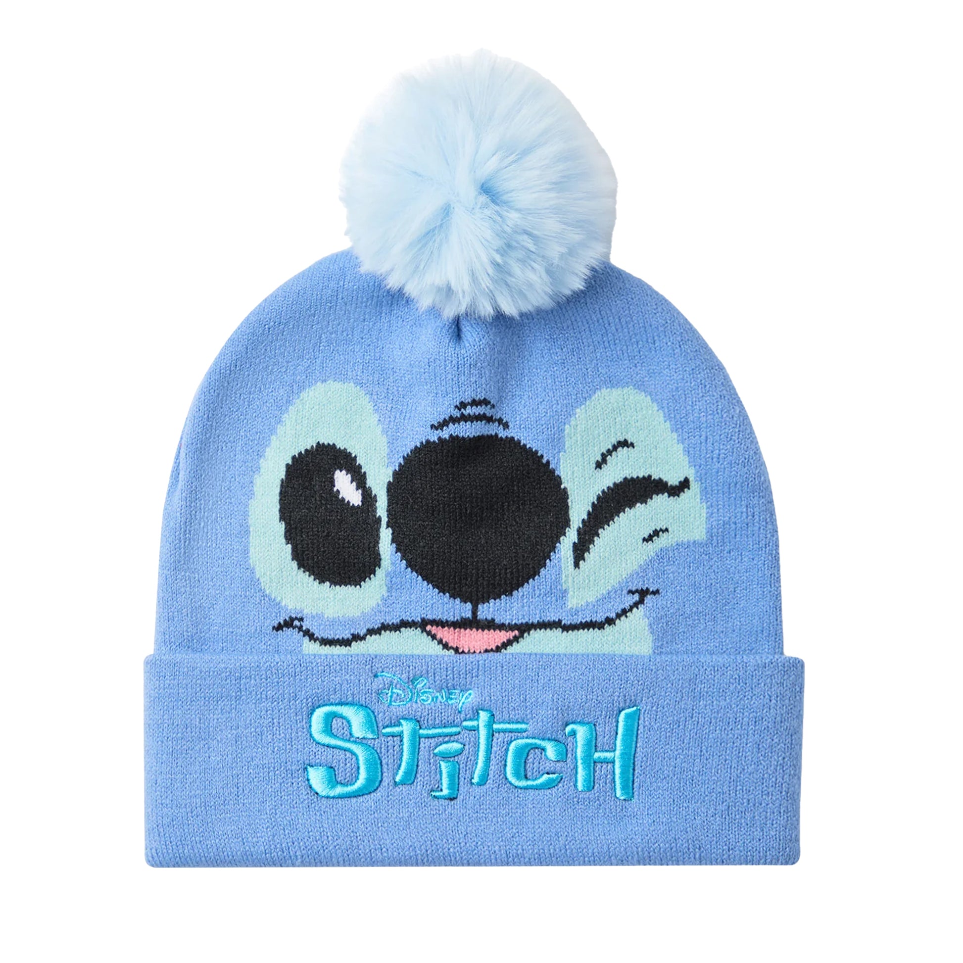 Blue - Side - Lilo & Stitch Girls Character Face Beanie & Gloves Set