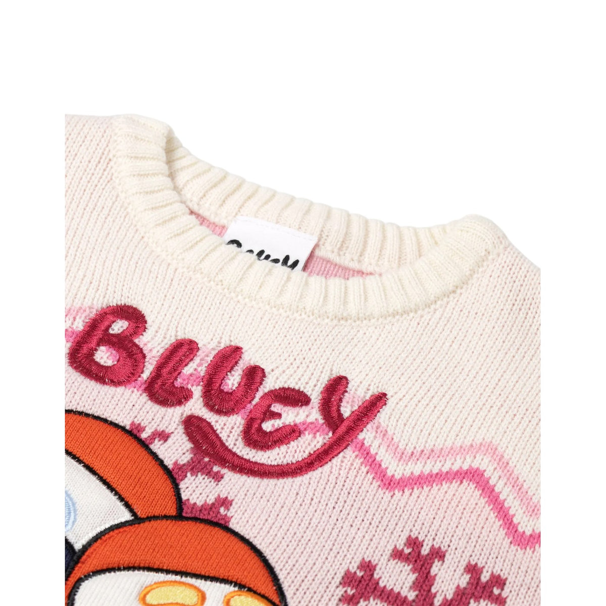 Beige - Pack Shot - Bluey Girls Character Christmas Jumper