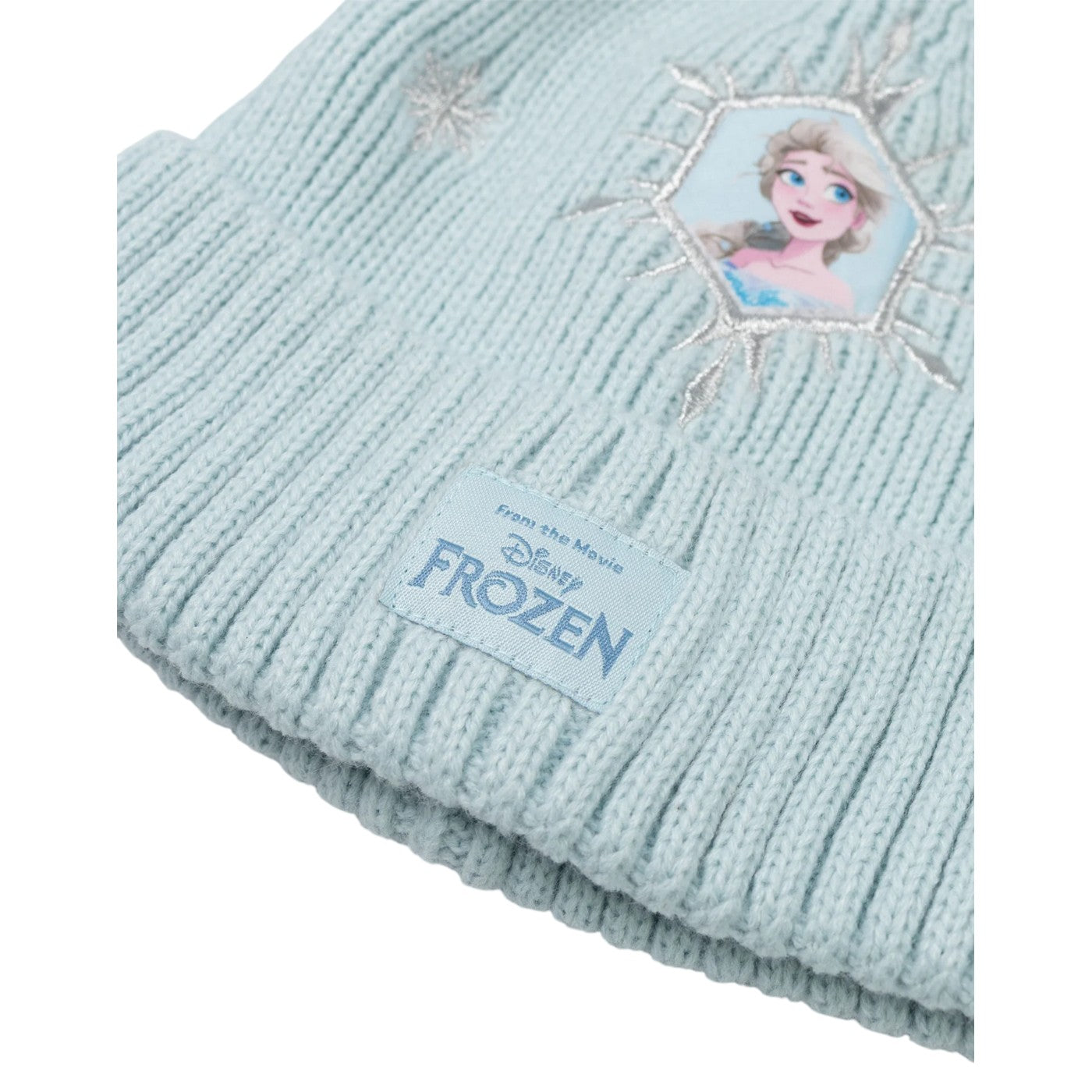 Blue - Close up - Frozen Girls Elsa Beanie & Gloves Set