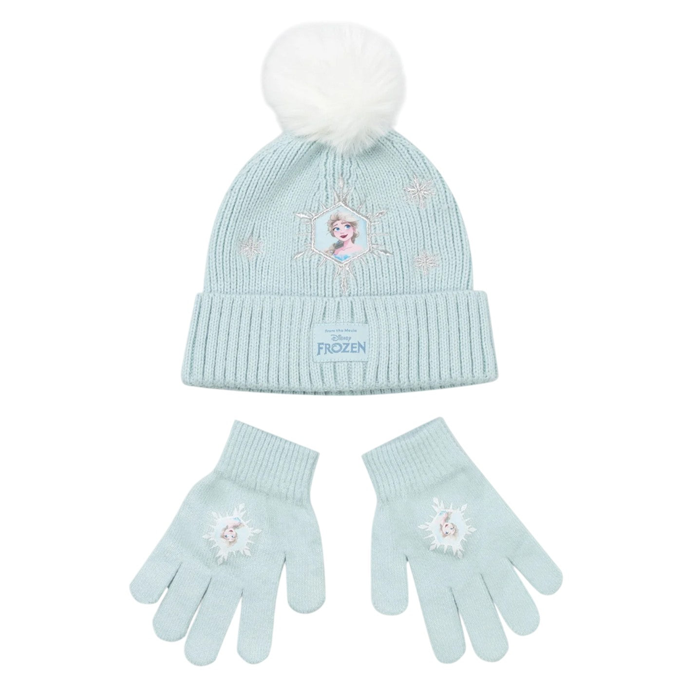Blue - Front - Frozen Girls Elsa Beanie & Gloves Set