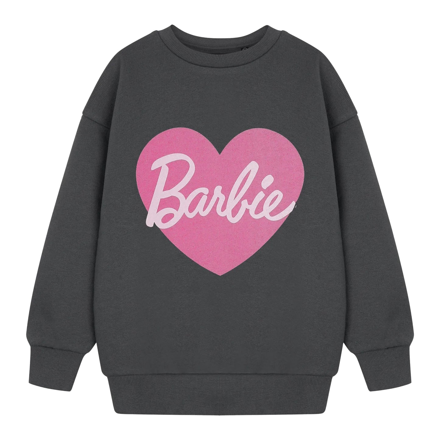 Grey - Front - Barbie Girls Heart Sweatshirt