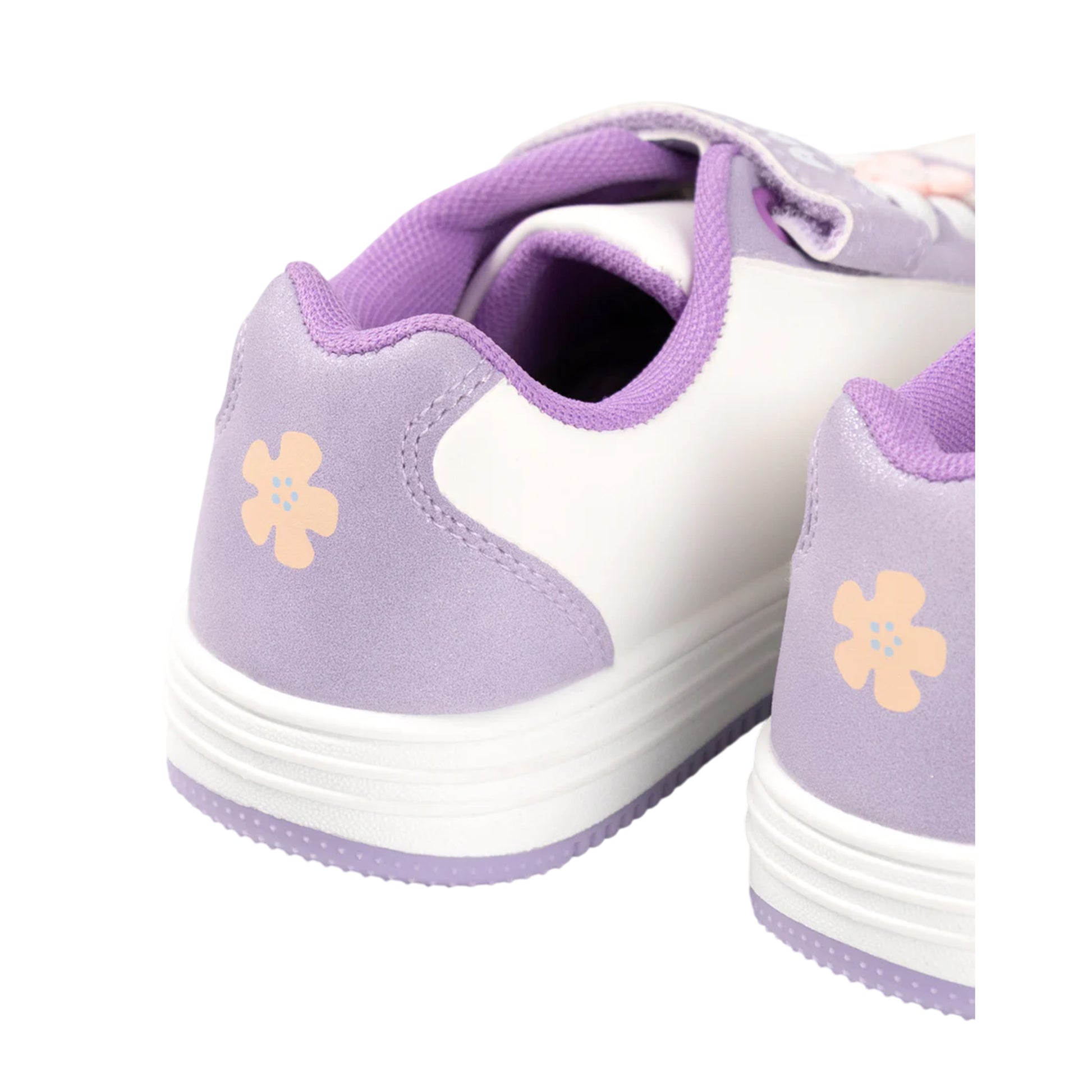 Purple-White - Back - Lilo & Stitch Girls Angel Hook and Loop Trainers