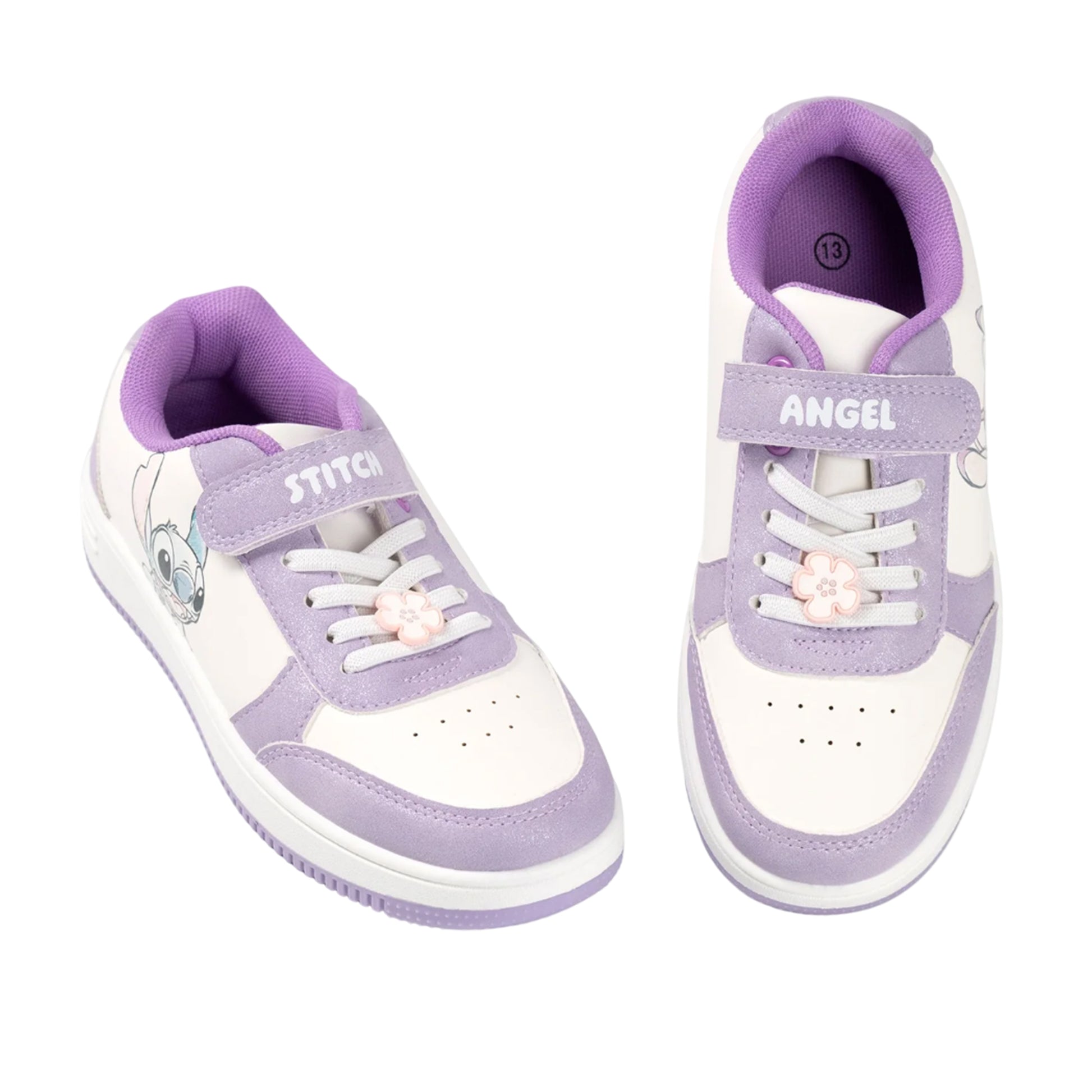 Purple-White - Lifestyle - Lilo & Stitch Girls Angel Hook and Loop Trainers