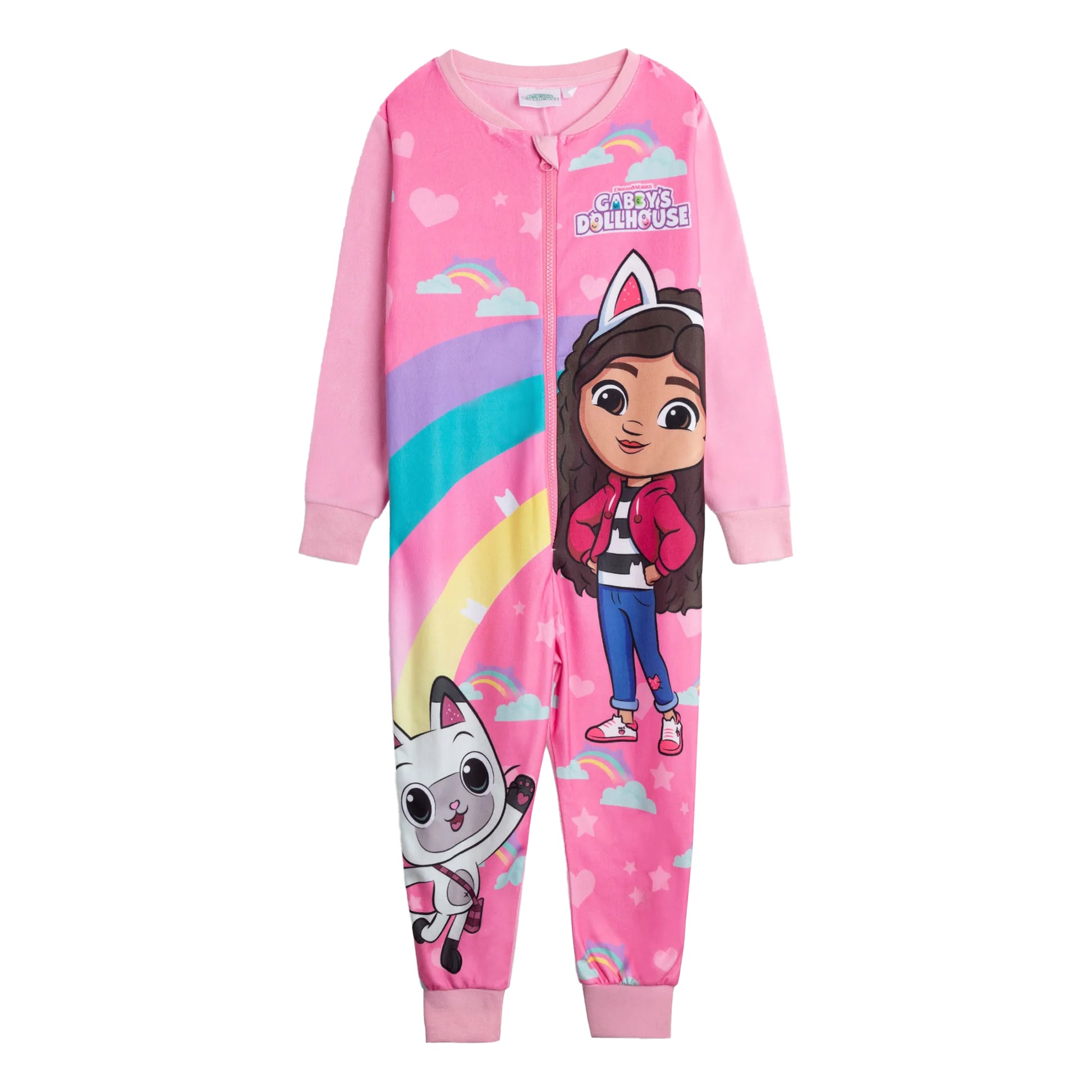 Pink - Front - Gabby´s Dollhouse Girls Gabby & Pandy Paws All-In-One Nightwear