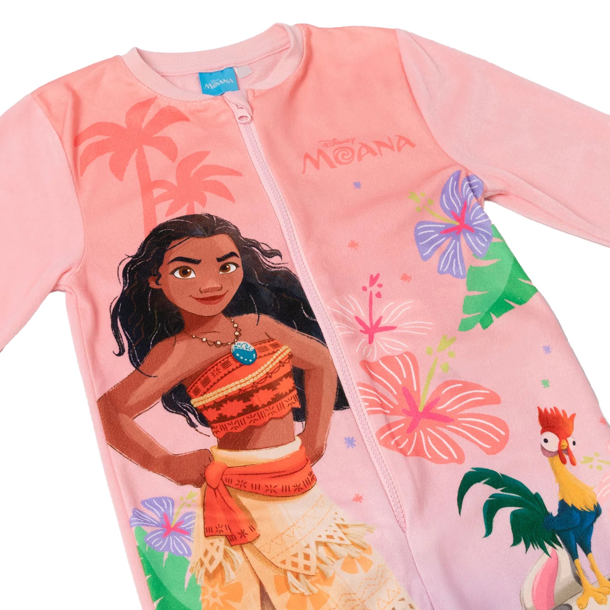 Pink - Side - Moana Girls Moana All-In-One Nightwear