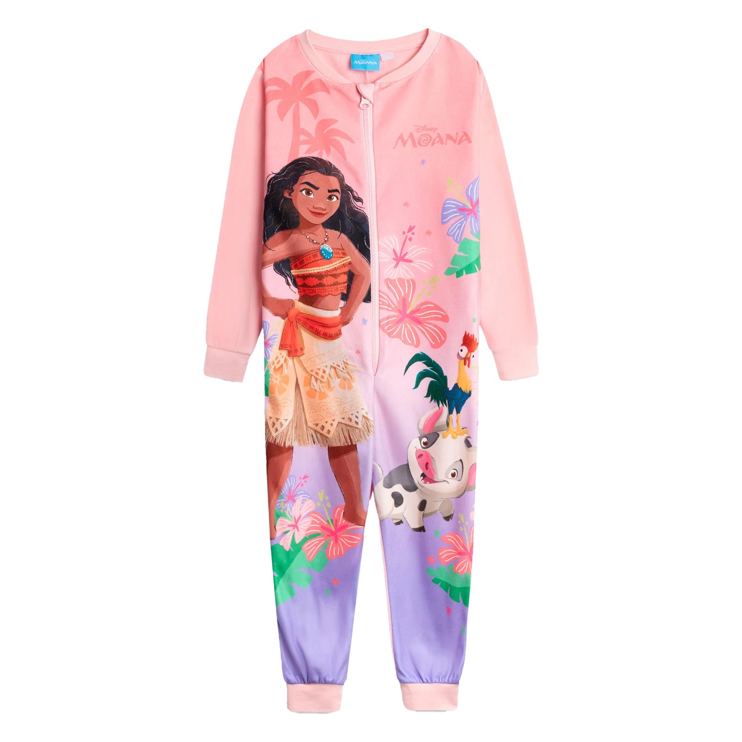 Pink - Front - Moana Girls Moana All-In-One Nightwear
