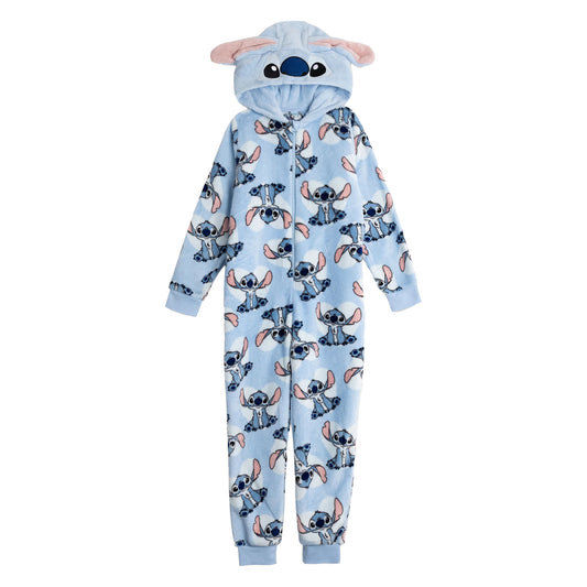 Blue - Front - Lilo & Stitch Girls Stitch All-In-One Nightwear