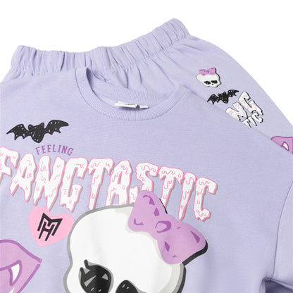Purple - Lifestyle - Monster High Girls Fangtastic Printed Sweatshirt & Jogging Bottoms